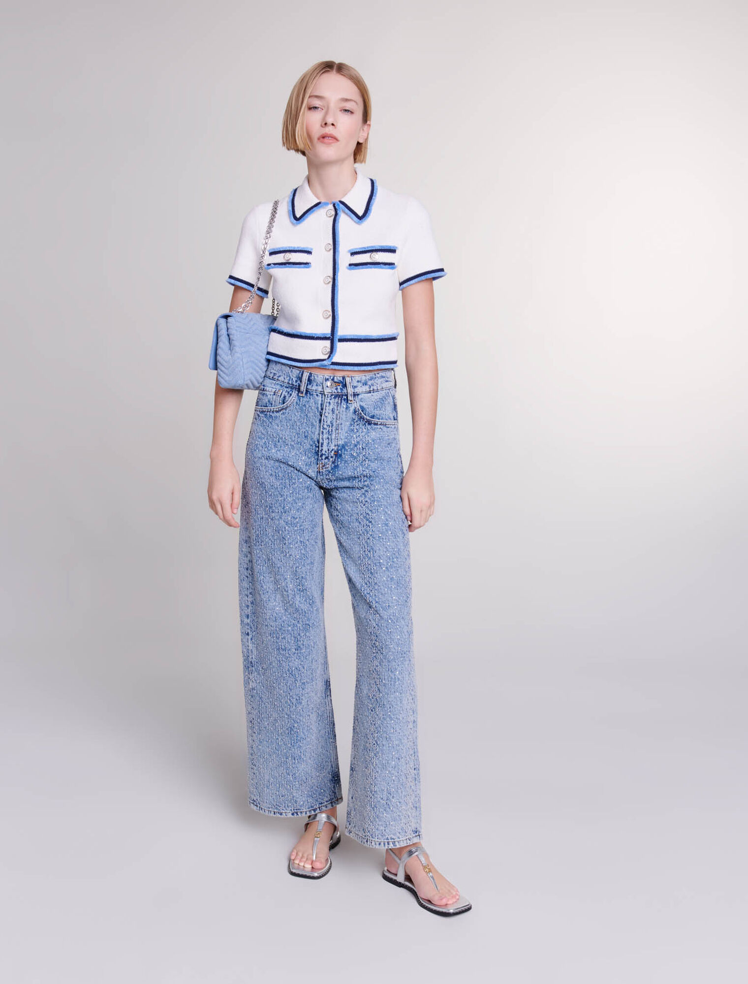 Terry knit cardigan