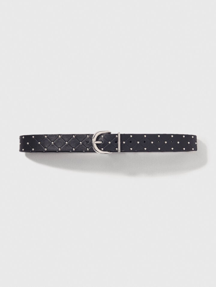 Quilted leather belt