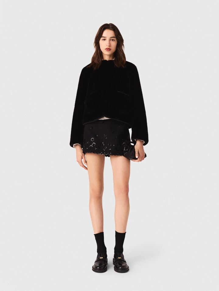Short faux fur coat
