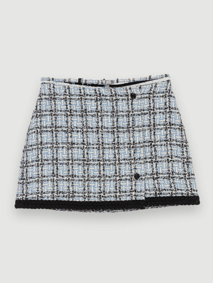 Checked tweed skirt