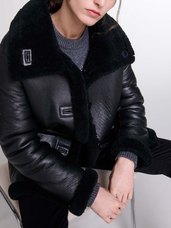 Reversible leather coat