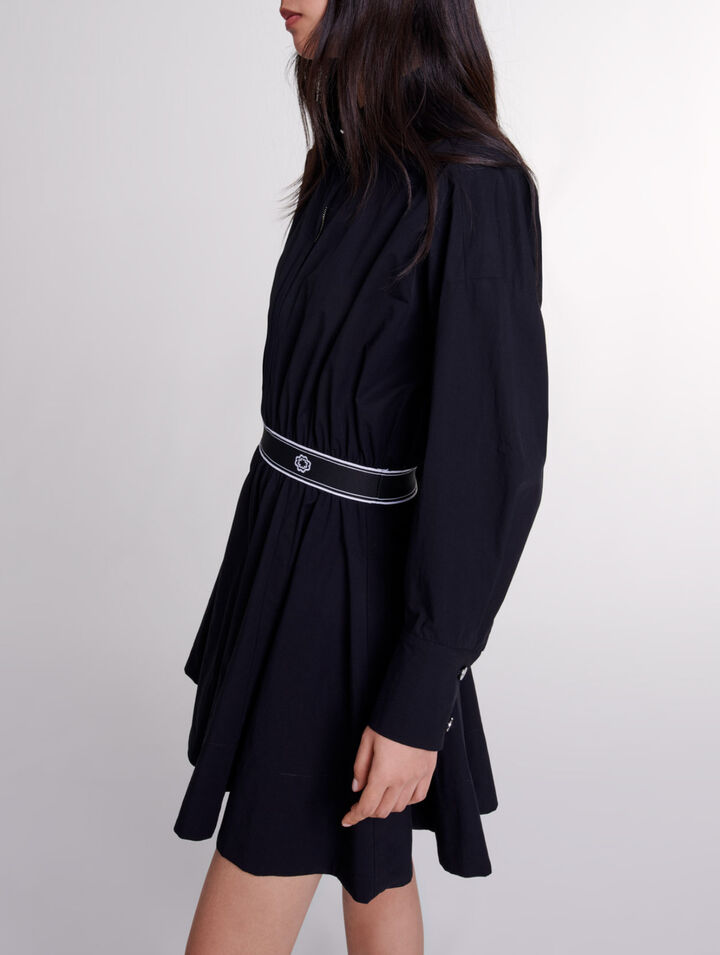 Short elasticated shirt dress