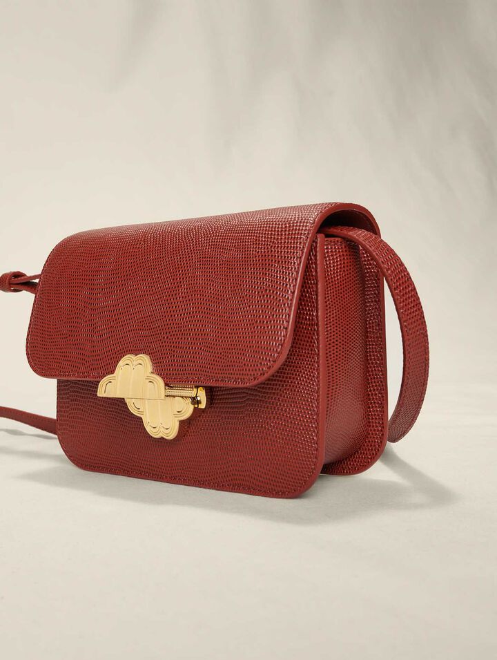 Clover bag in lizard-effect leather