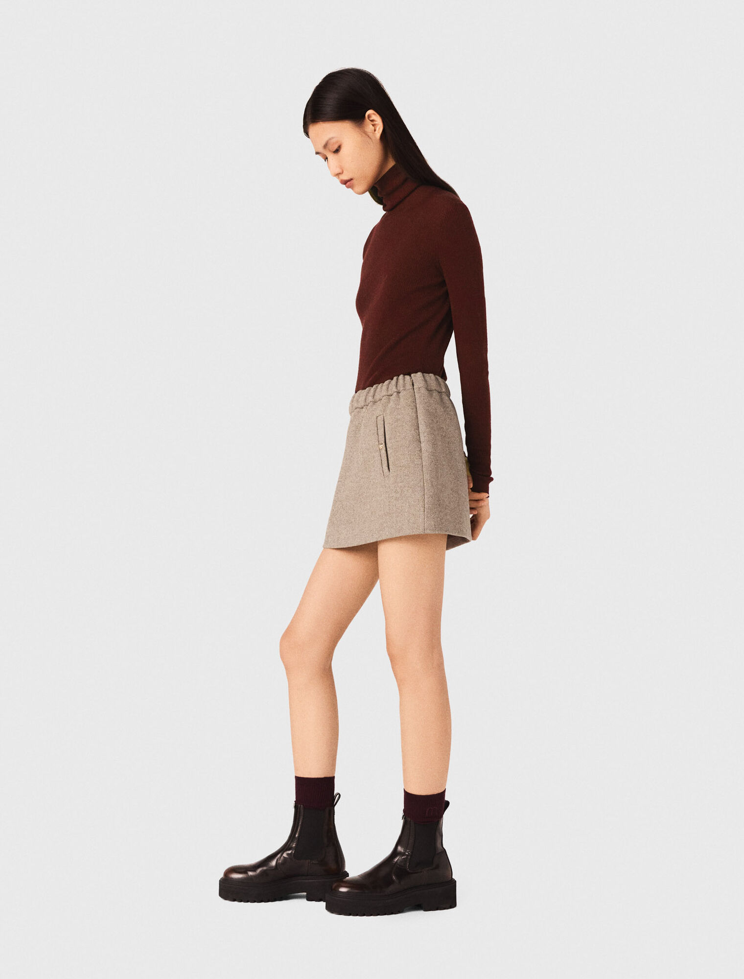 Second-skin roll-neck jumper