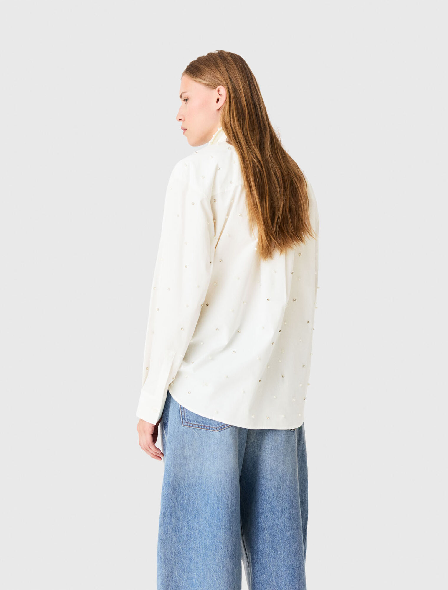 Rhinestone shirt with tie