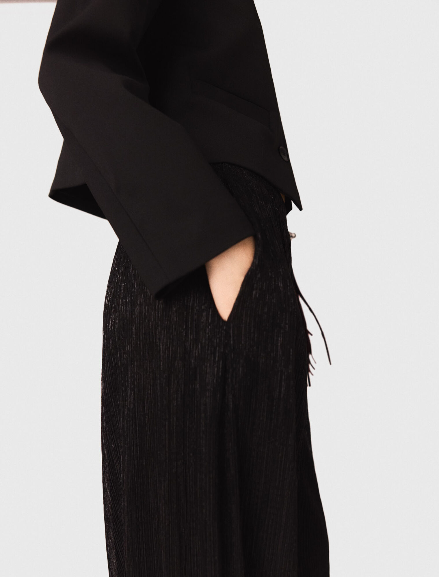 Metallic harem trousers