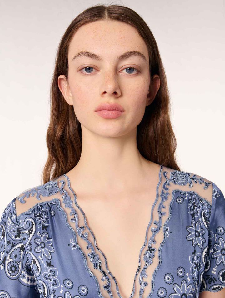 Patterned flowing maxi dress
