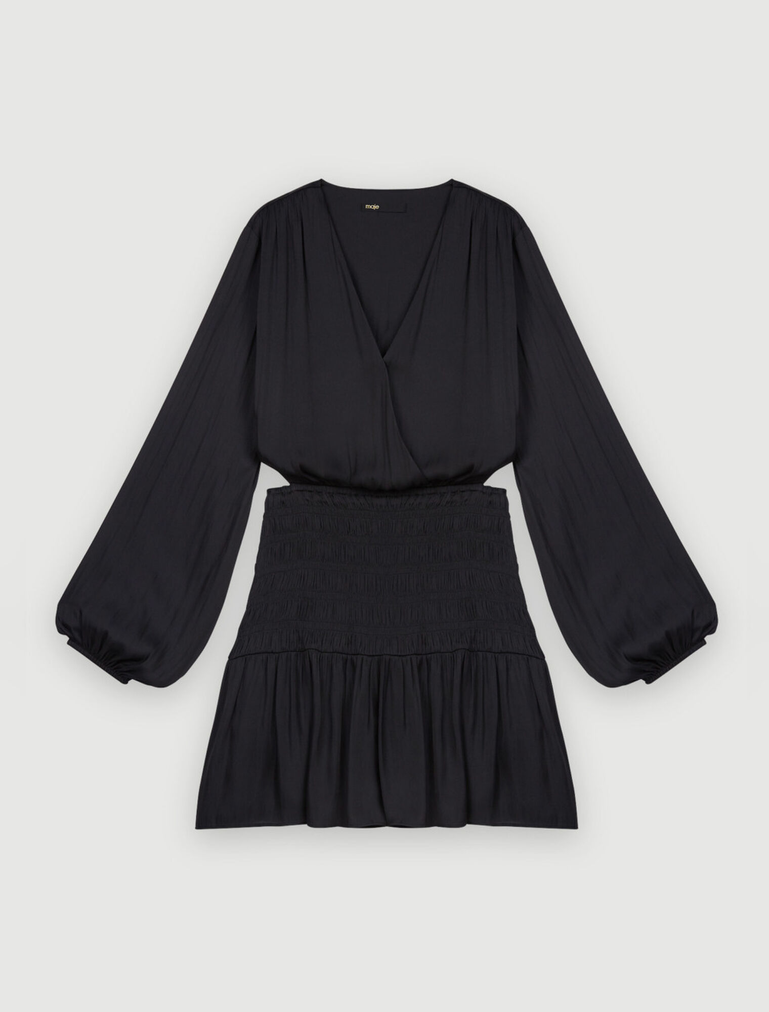 Smocked satin dress