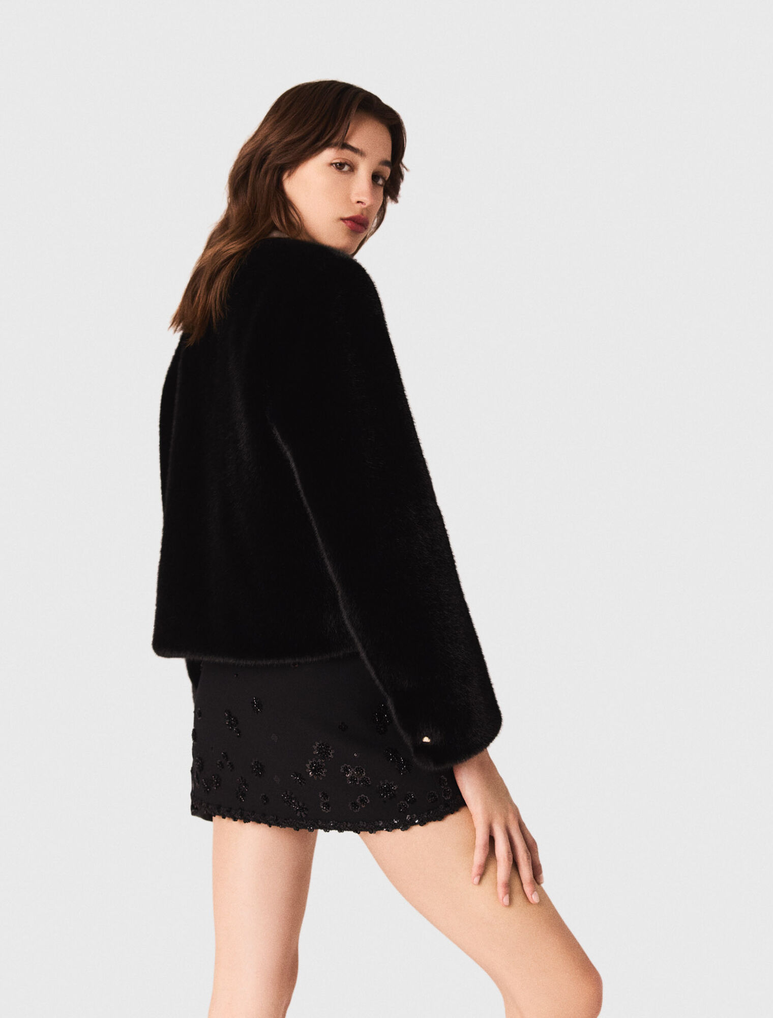 Short faux fur coat