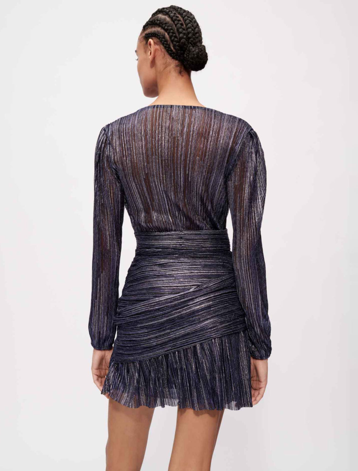 Fully draped lamé dress