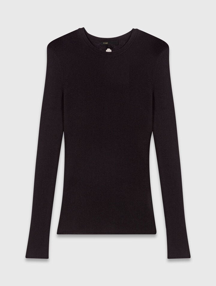 Second-skin round-neck jumper