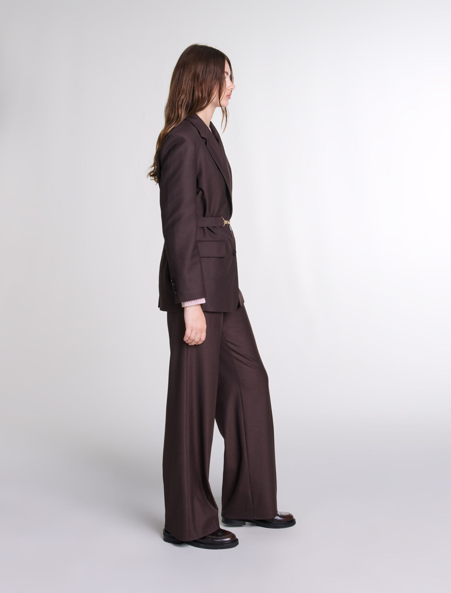 Belted suit jacket