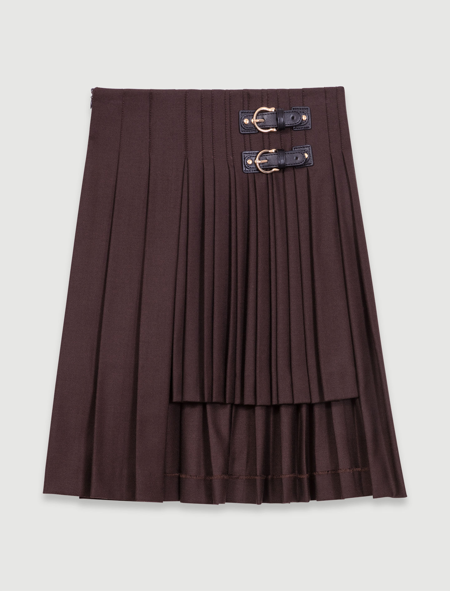 Asymmetrical pleated short skirt - Mini skirts | Maje