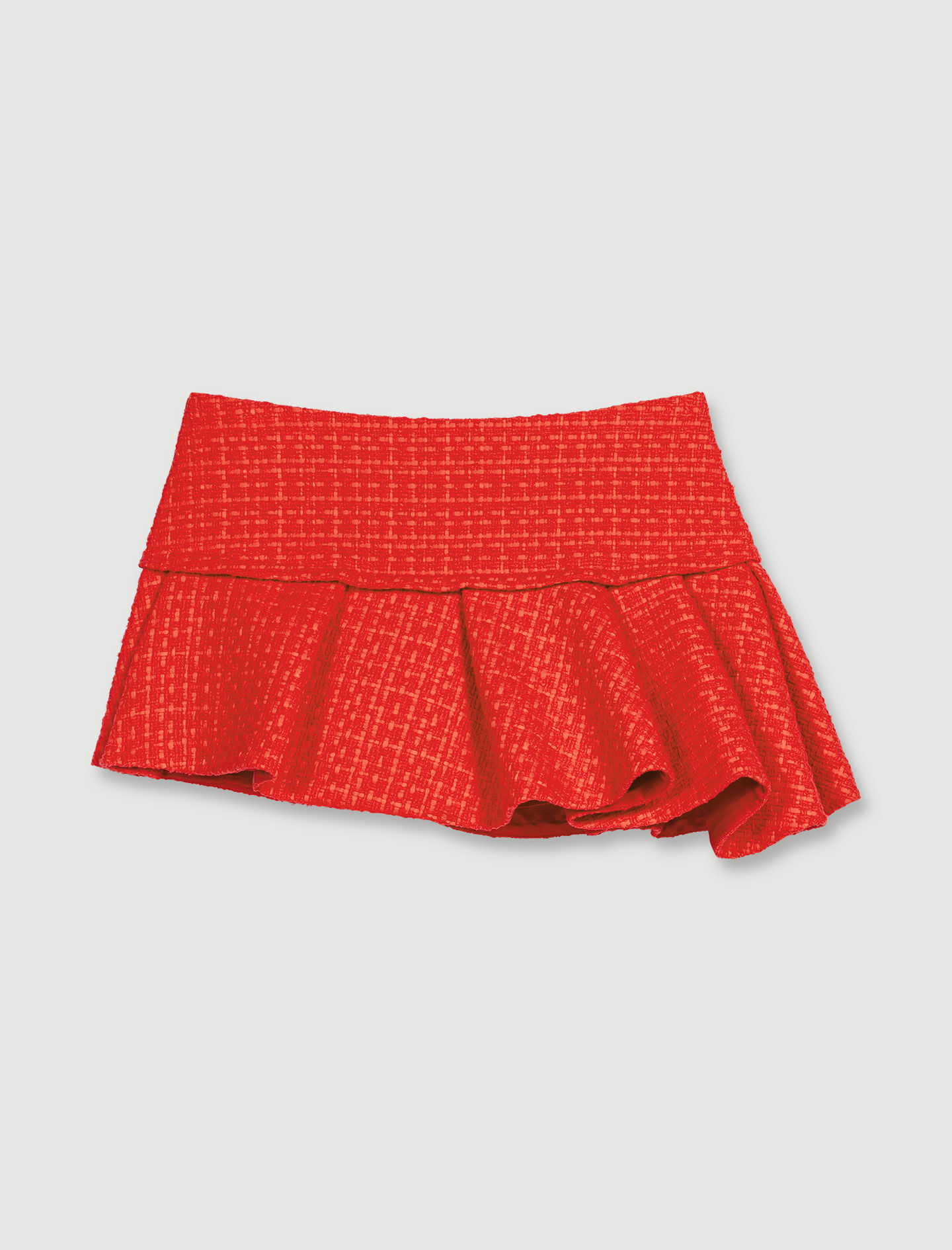 Asymmetrical tweed miniskirt - Skirts & Shorts | Maje