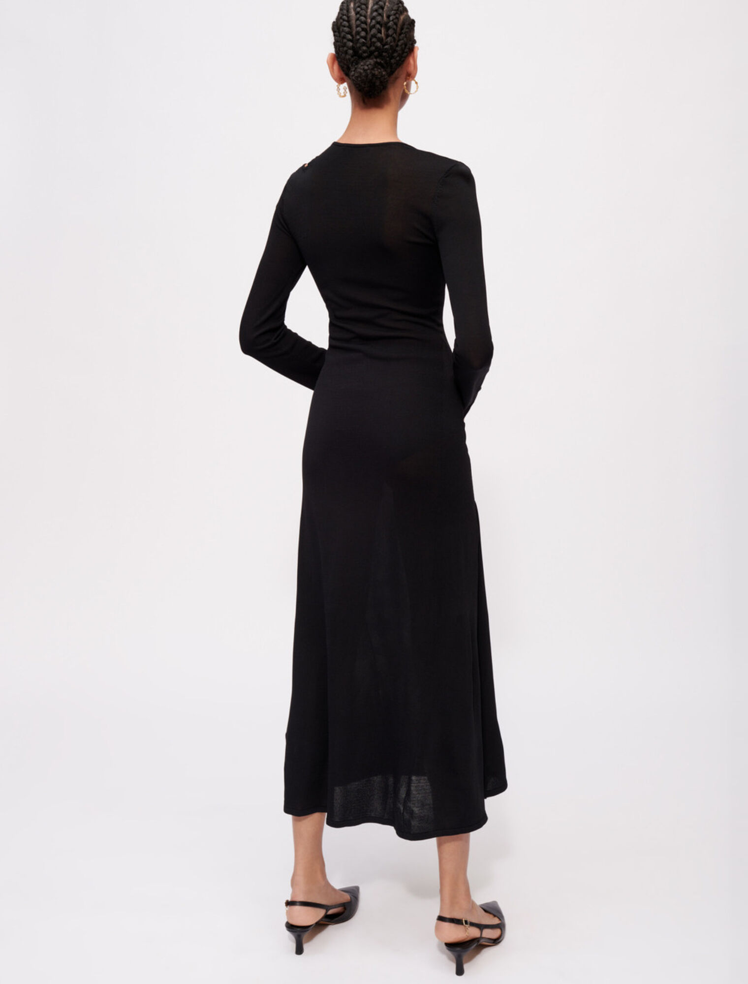 Stretch mesh dress with openings