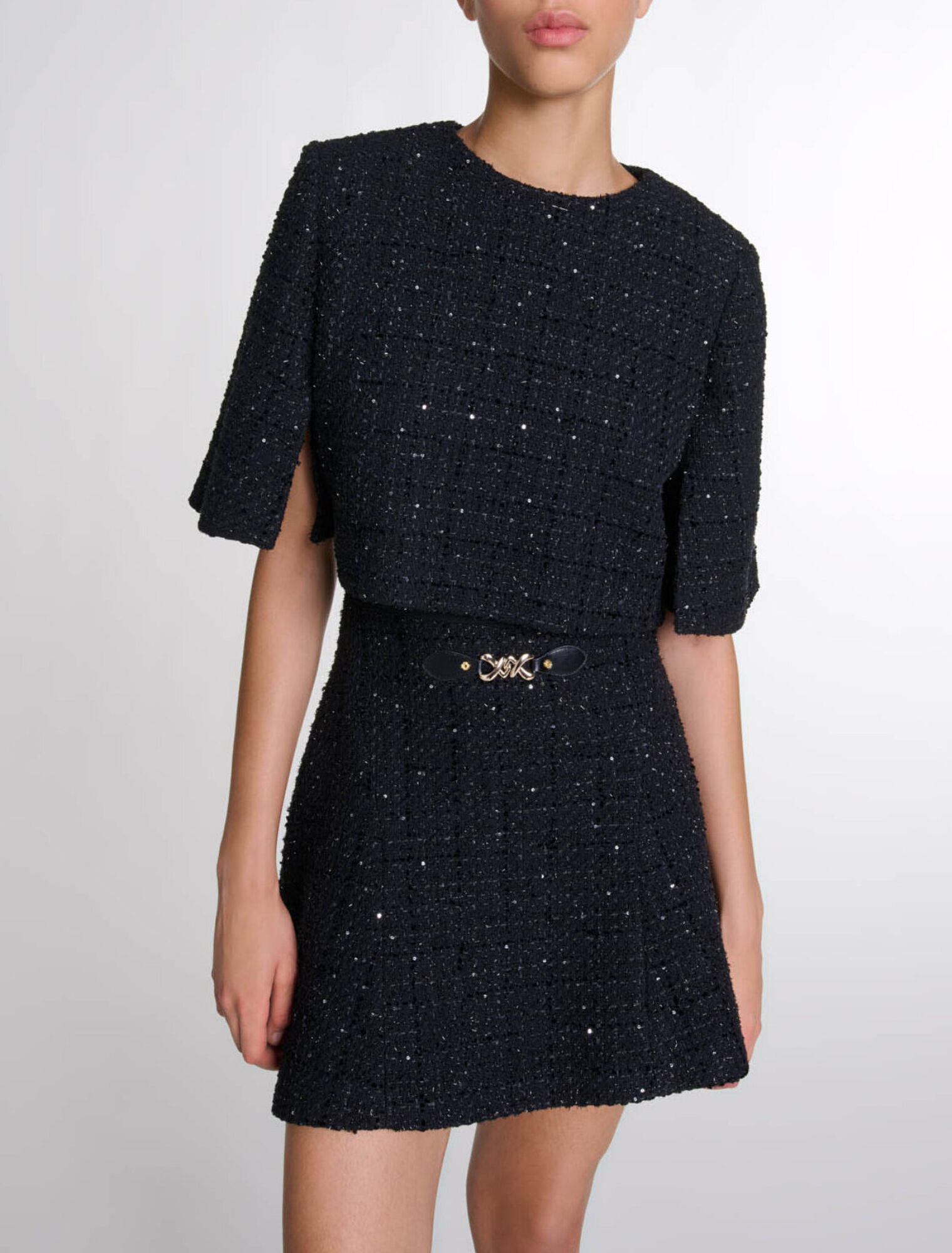 Tweed 2-in-1 short dress
