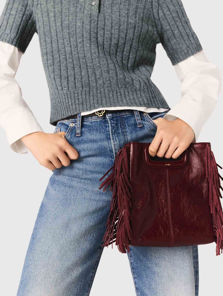 Crackled leather M bag