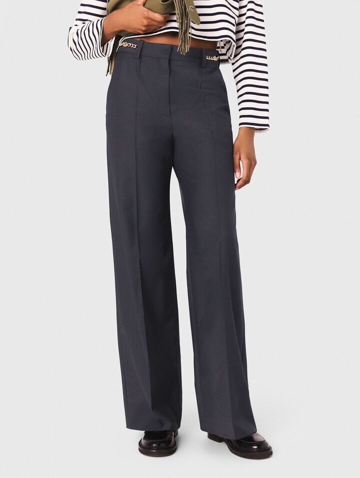 Suit trousers with chain detail