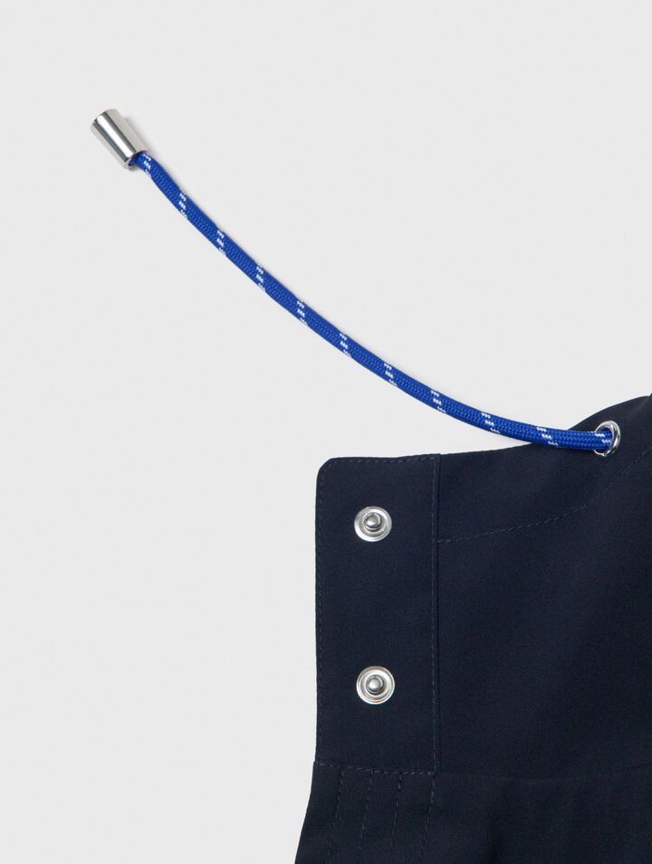 Waterproof drawstring hood