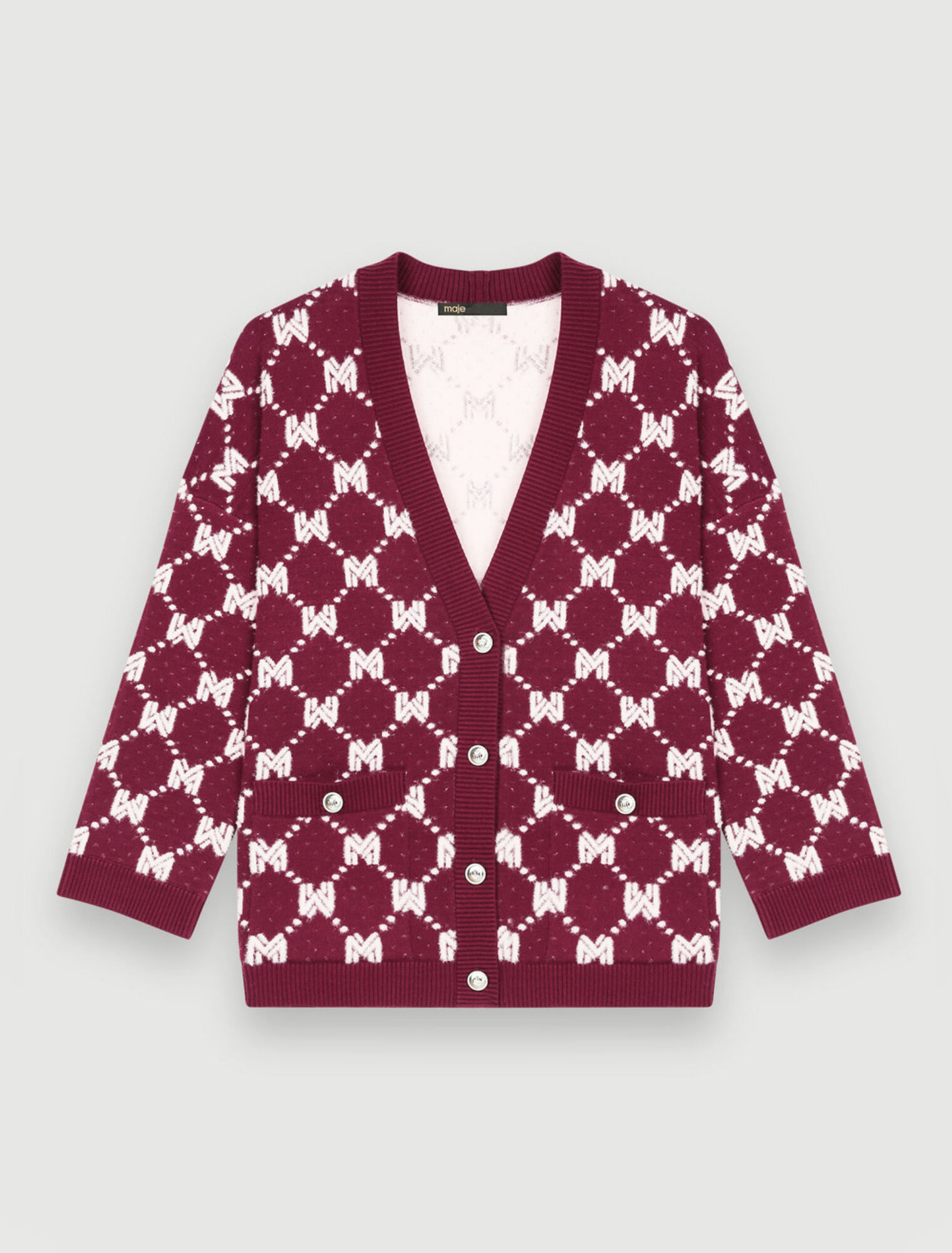 Maje Jacquard knit cardigan