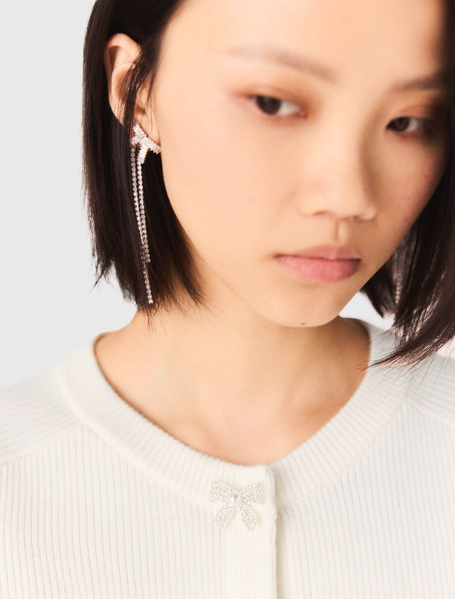 Rhinestone bow earrings