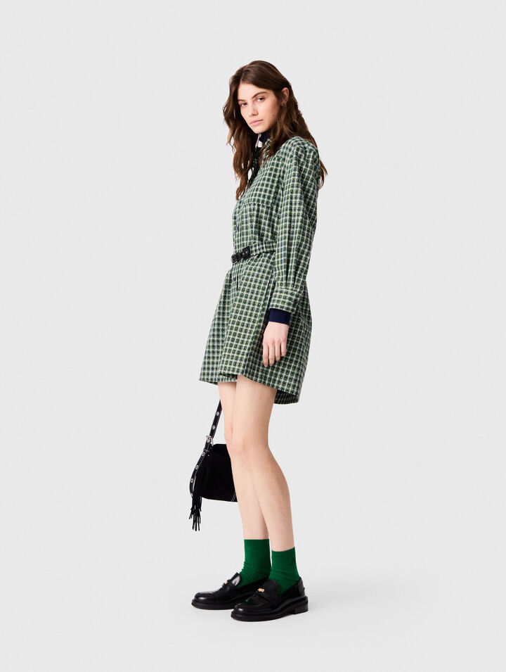 Short shirt dress with rhinestones