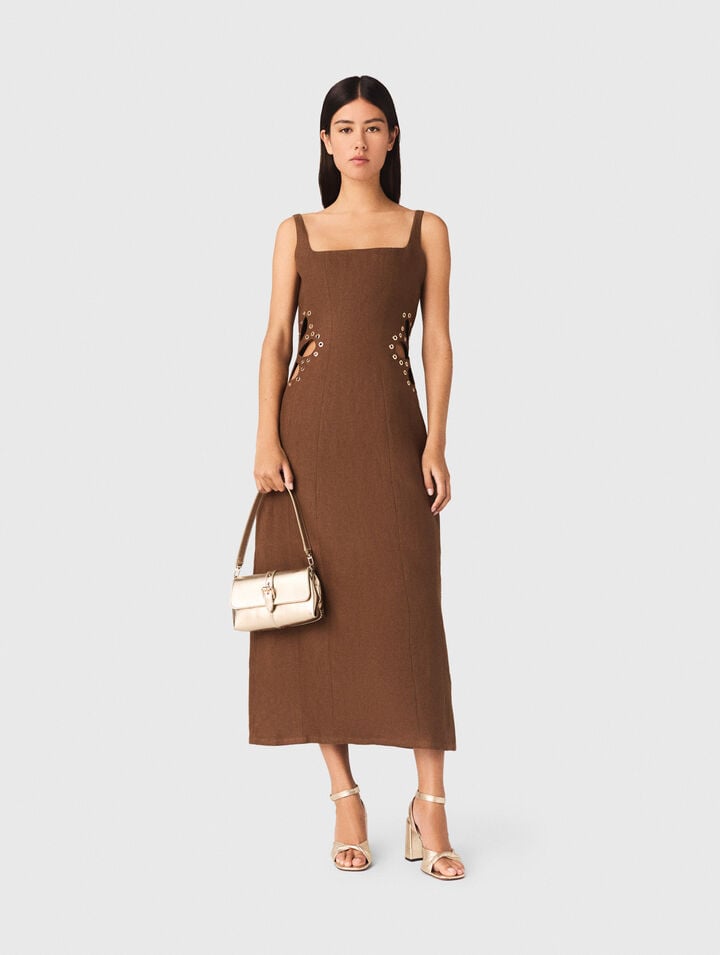 Linen blend maxi dress