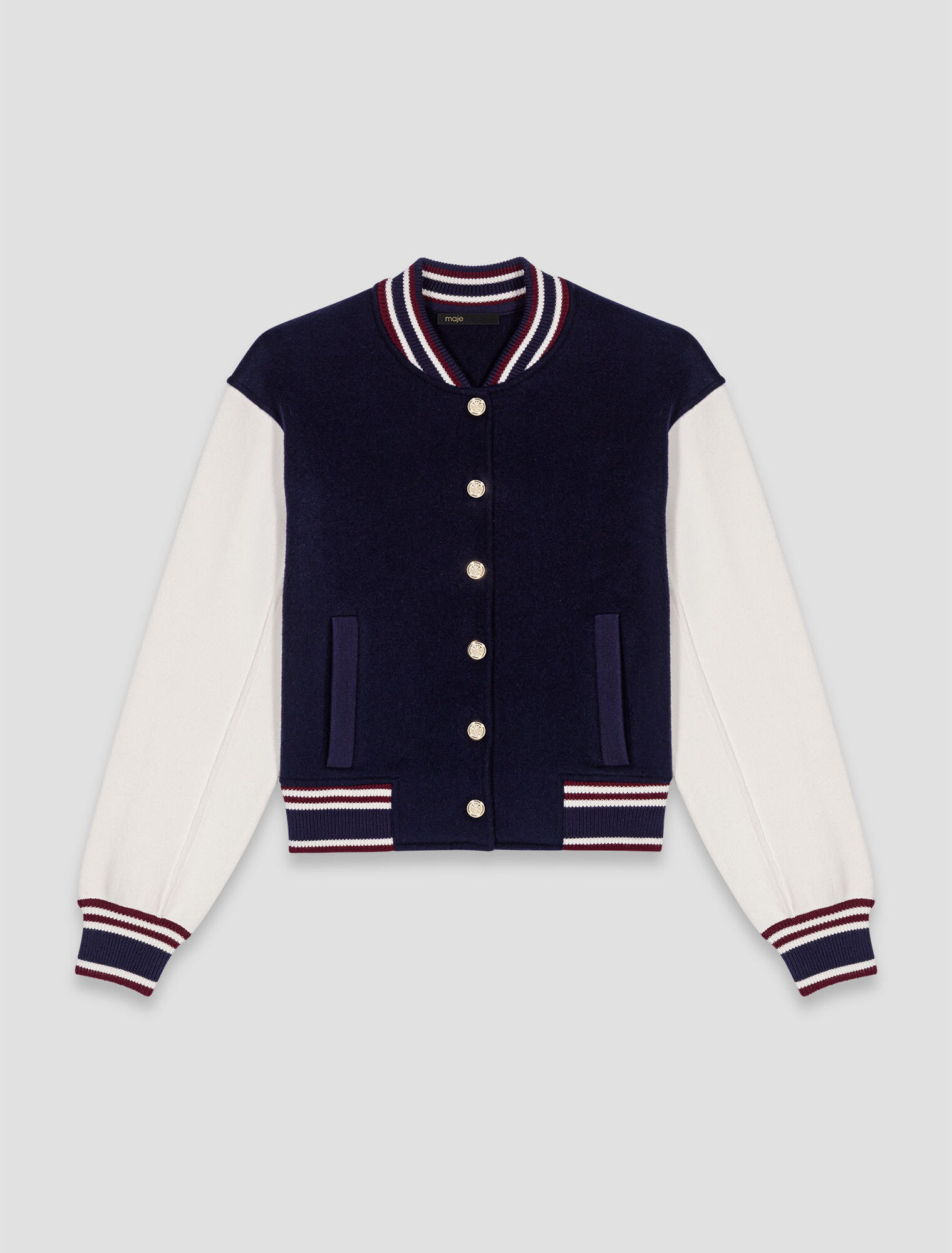 Mixed fabric bomber