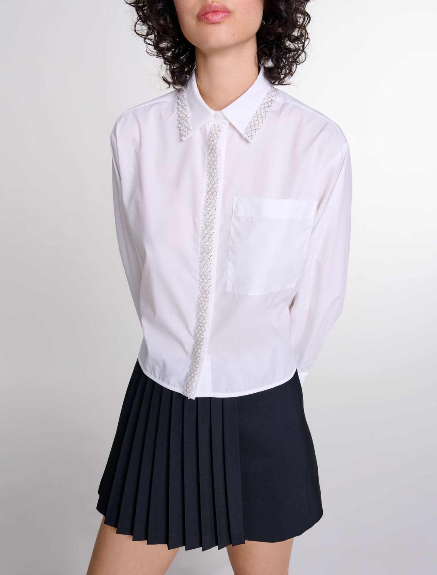 Beaded cropped shirt