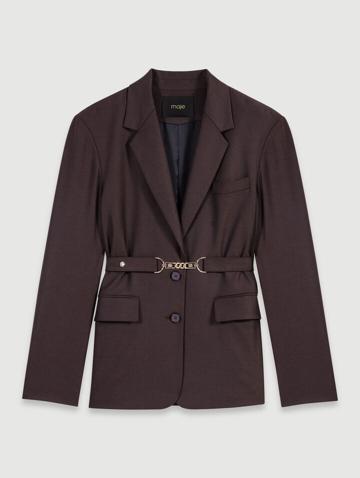 Belted suit jacket