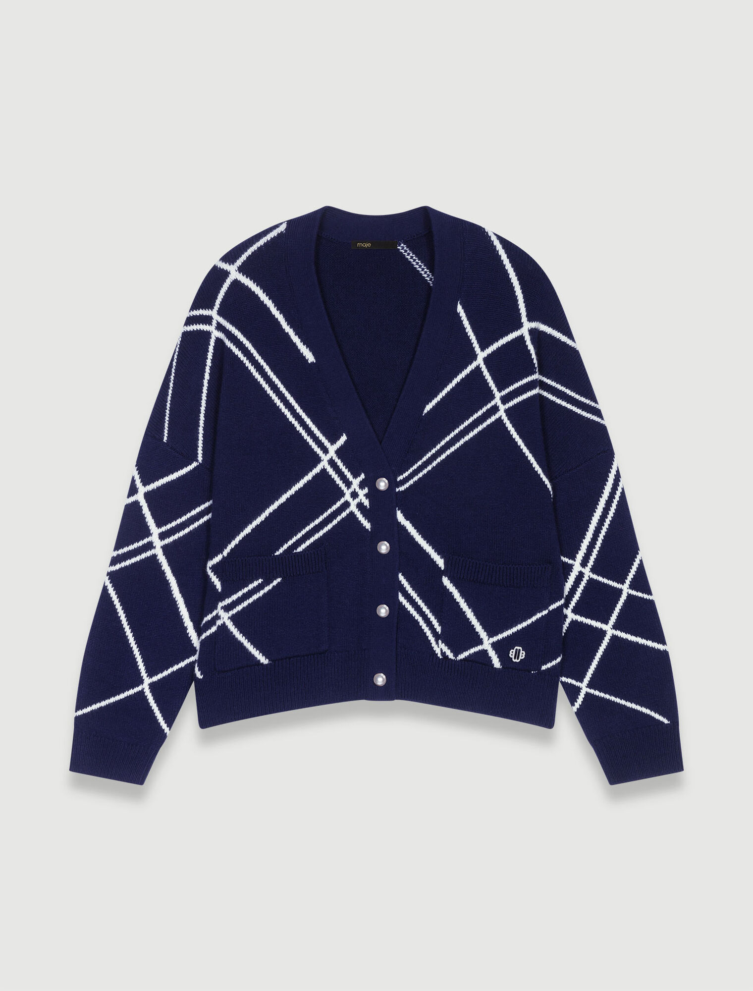 Striped knit cardigan