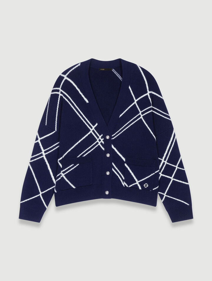 Striped knit cardigan