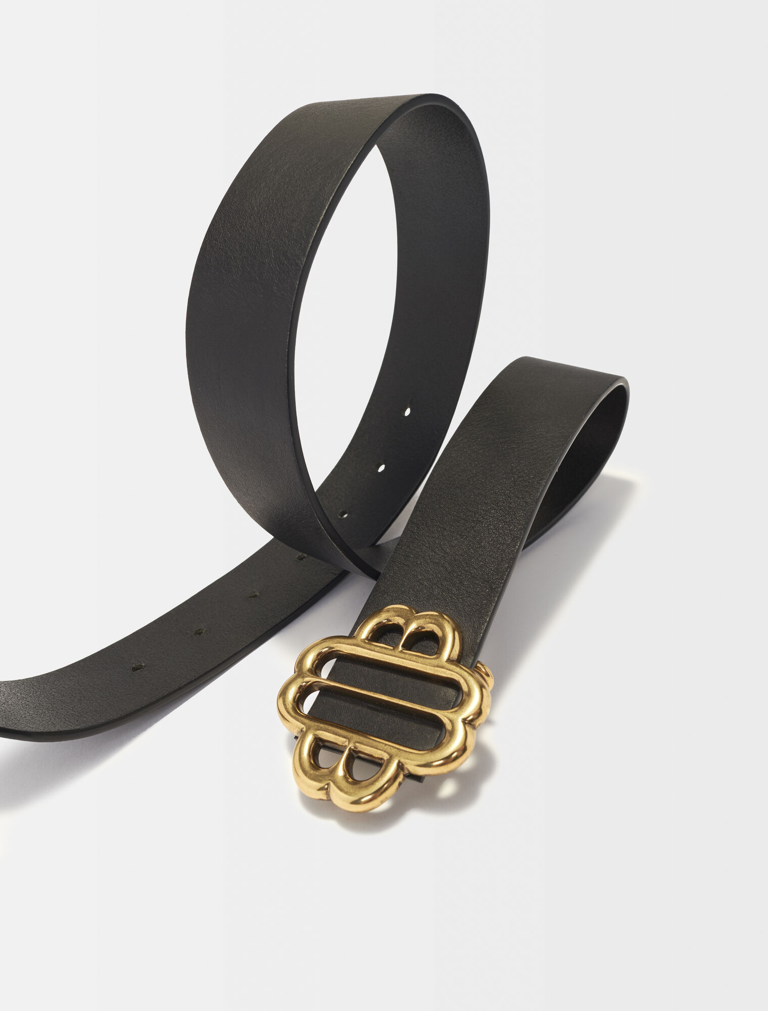Leather belt with Clover logo