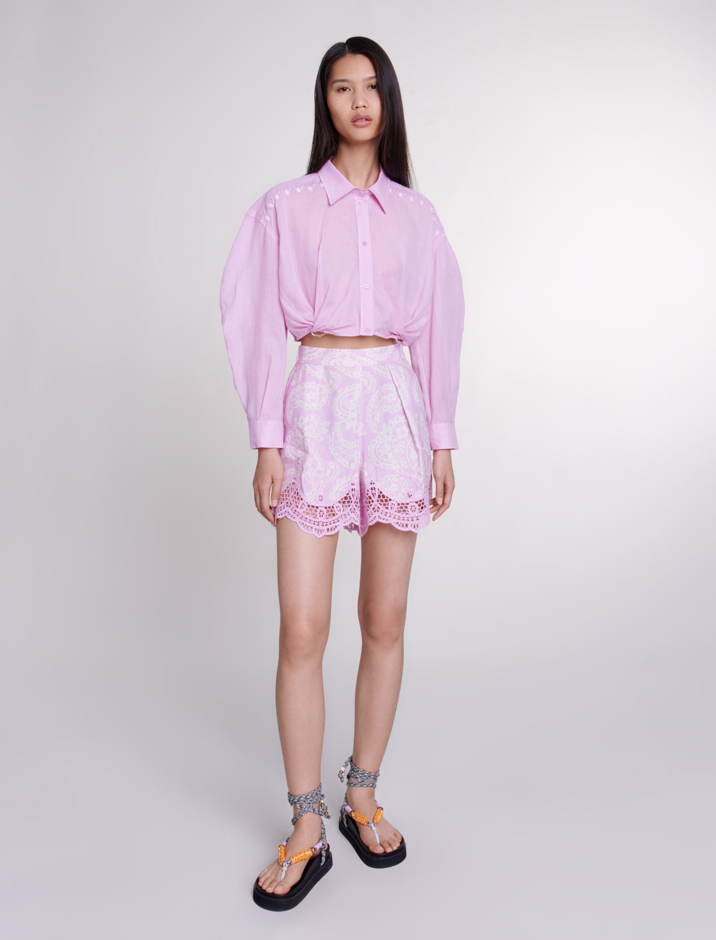 RAMIE LYOCELL CROPPED シャツ 　ピンク plage ブラウス シャツ 「追加」RAMIE LYOCELL CROPPED 2