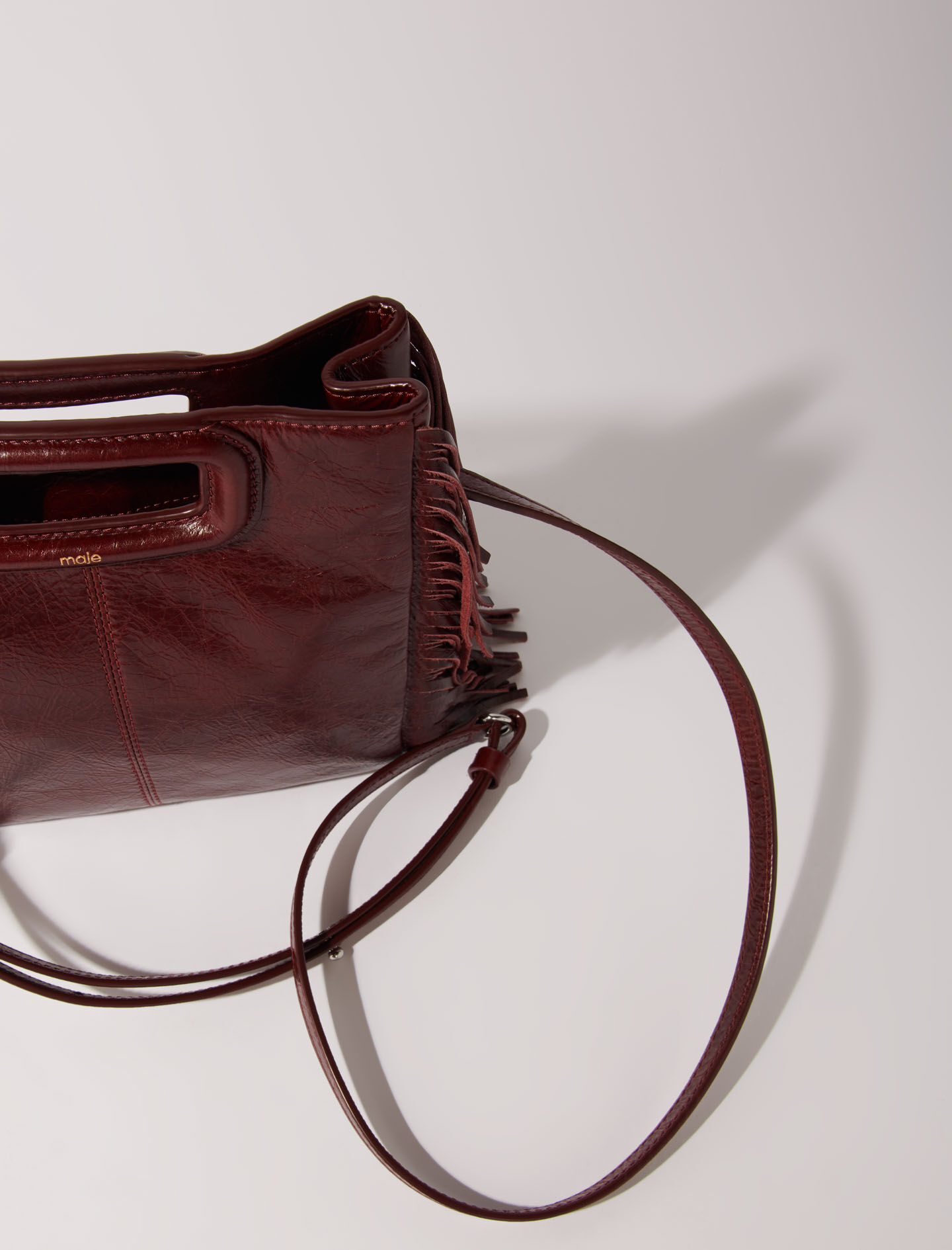 Crackled leather M bag Red for Women | Maje