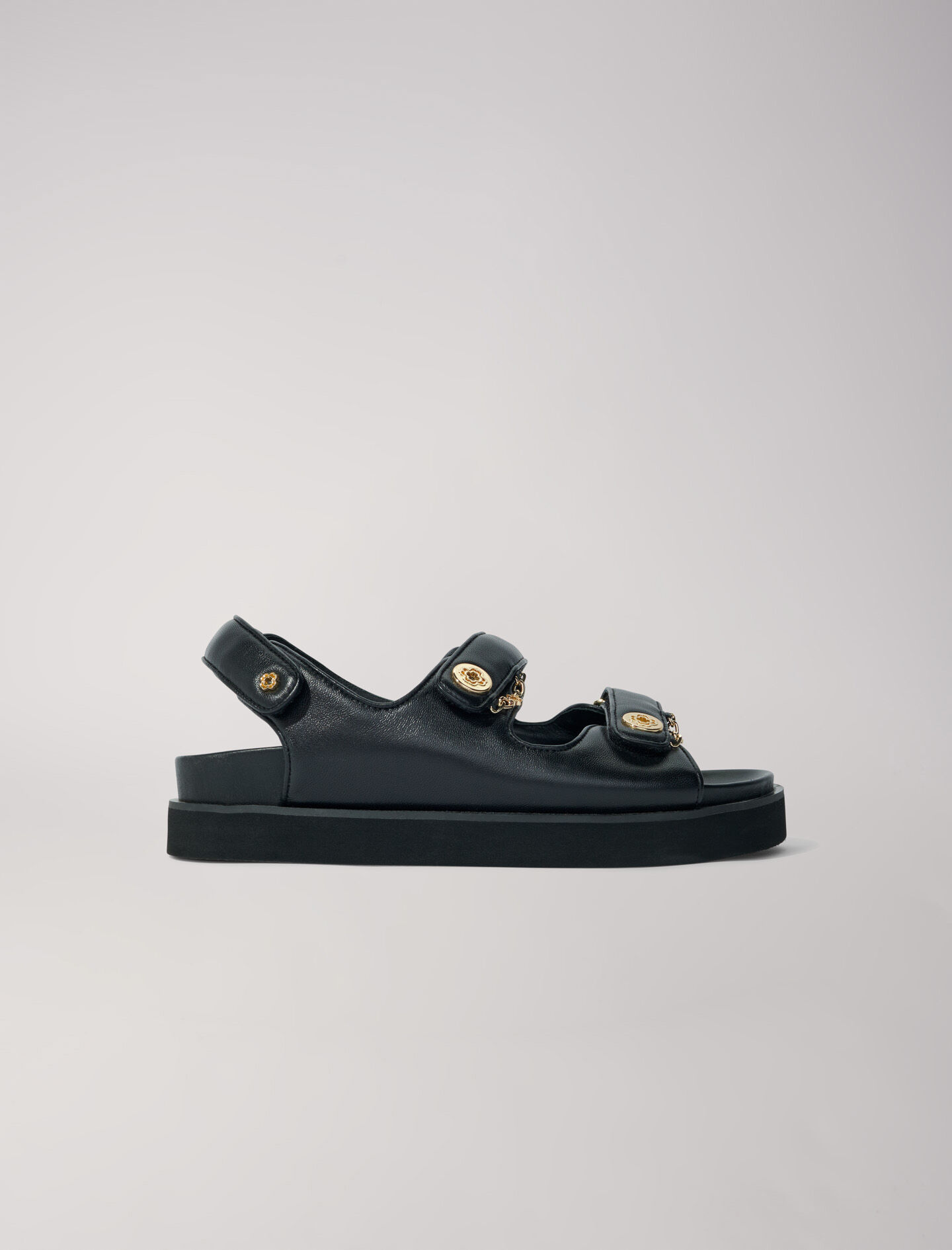 Maje leather sandals decorated with studs hot sale