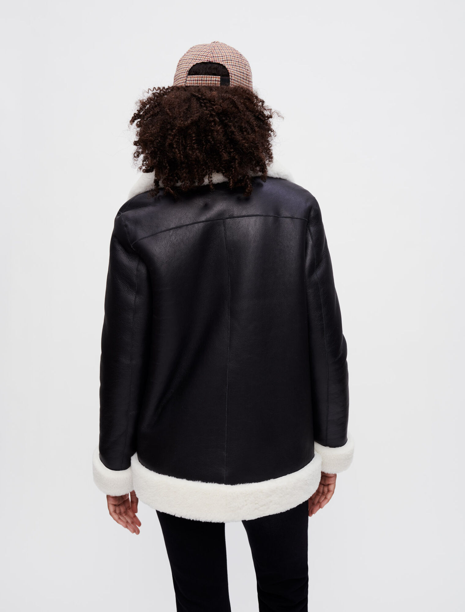 Two-tone shearling coat