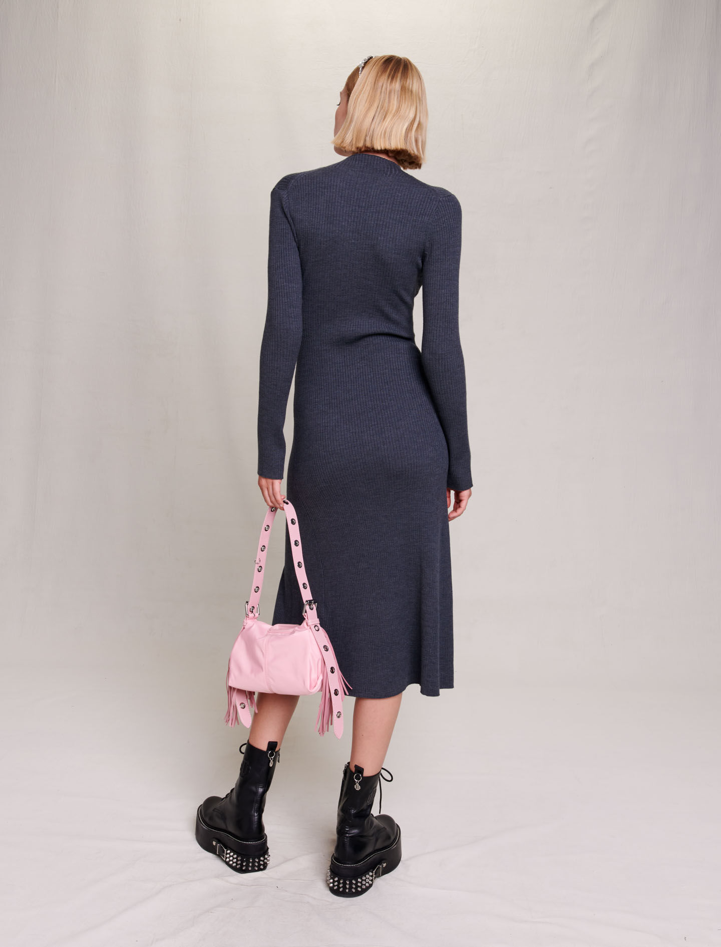Knit maxi dress Black / Gray for Women | Maje