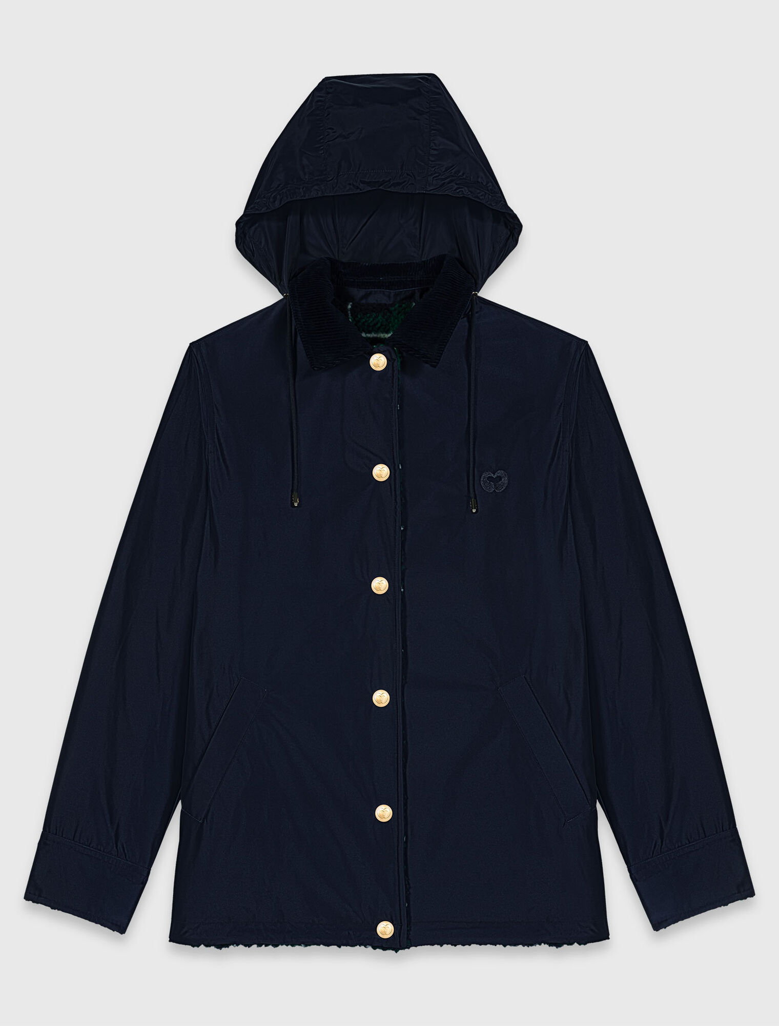 Reversible curly parka