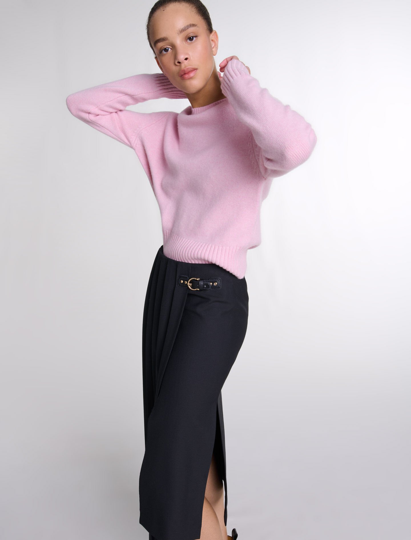 Asymmetrical long pleated skirt - Maxi skirts | Maje Asymmetrical long pleated skirt - Maxi skirts | Maje