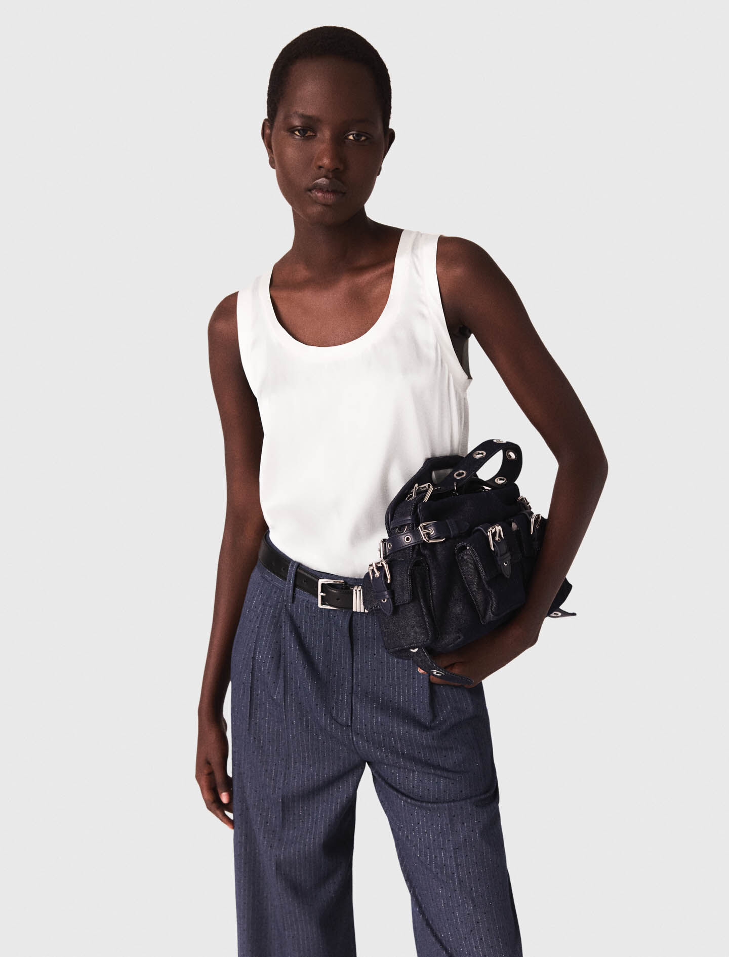 Silk tank top White for Women | Maje