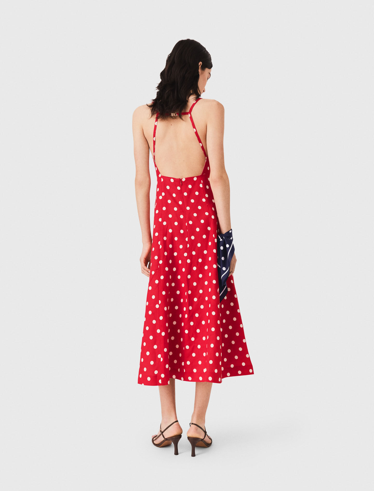 Backless linen-blend maxi dress 2