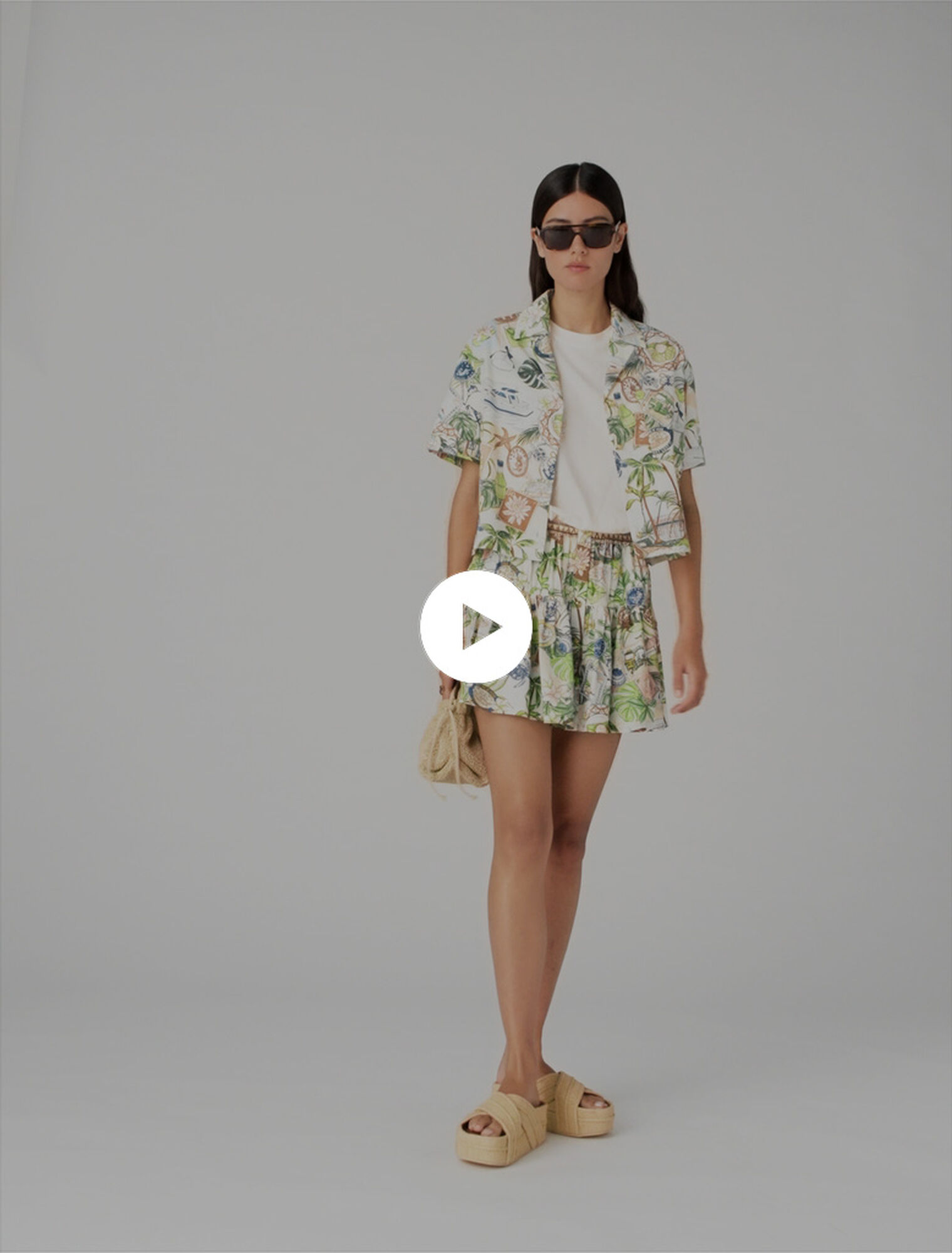 Patterned cropped shirt