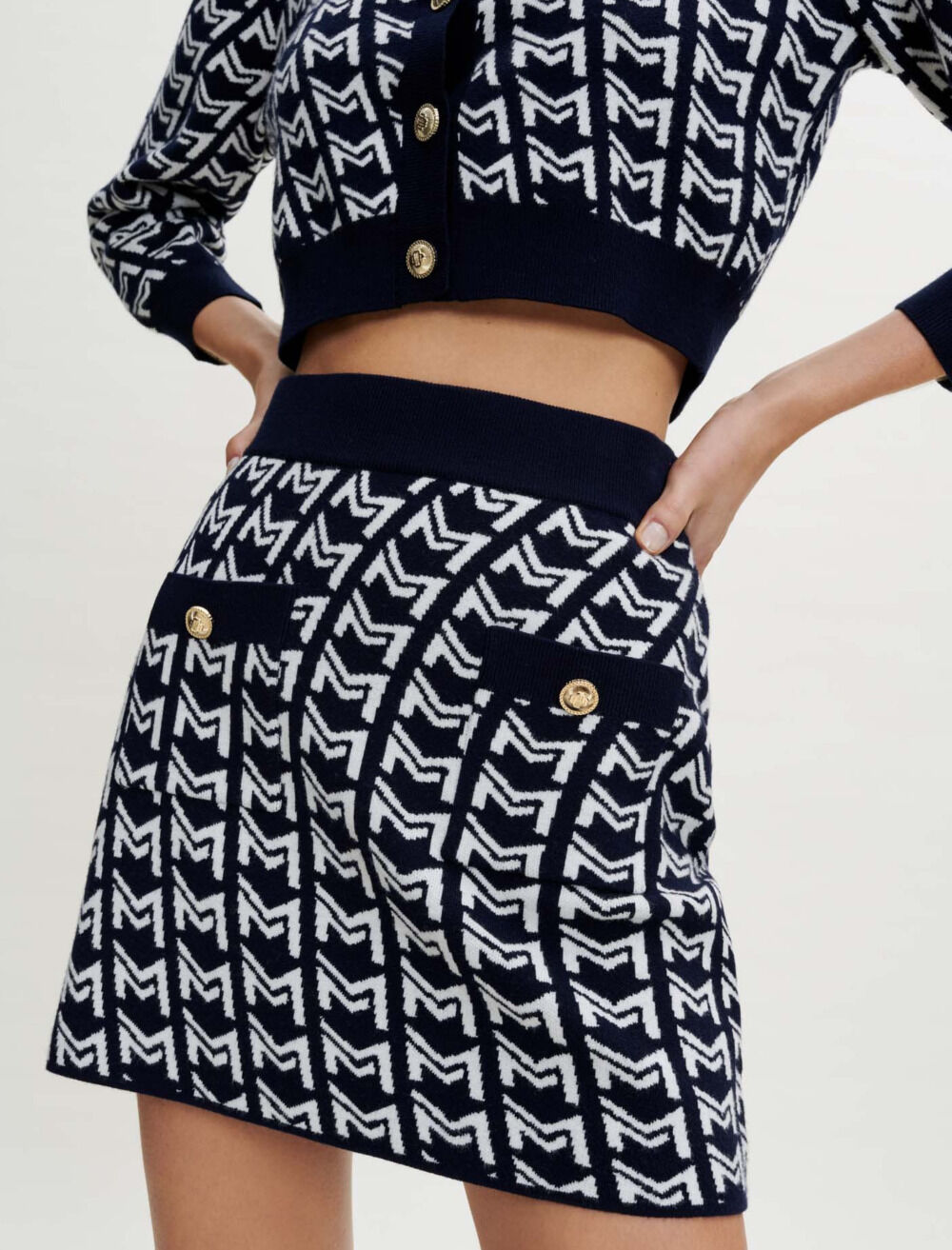 Monogrammed jacquard skirt - Offline_Skirts-Shorts | Maje