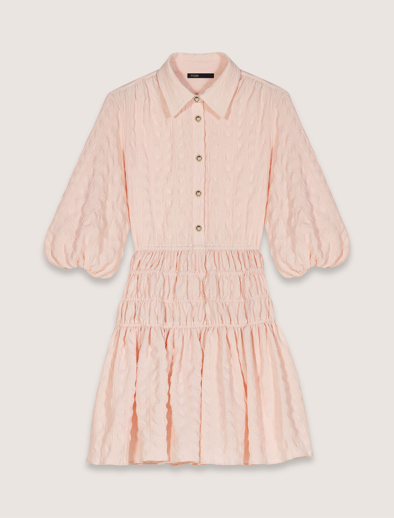 Short satin-effect pleated dress 