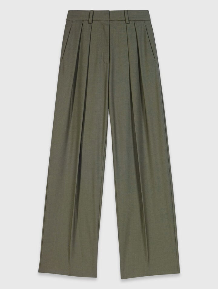Wide-leg suit trousers with pleats