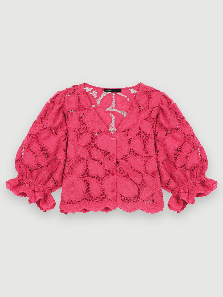 Openwork short shirt