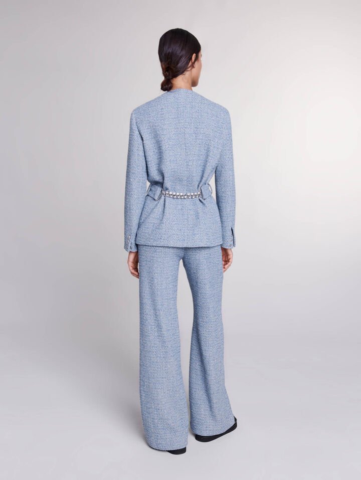 Belted tweed jacket