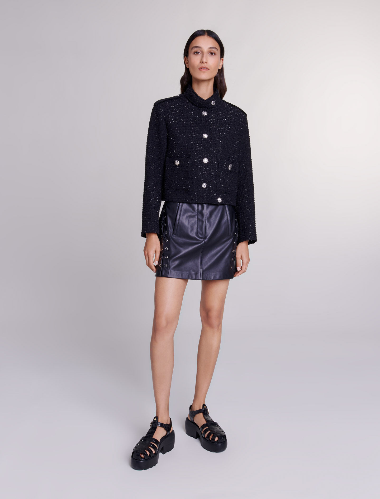 Maje cropped tweed jacket new arrivals