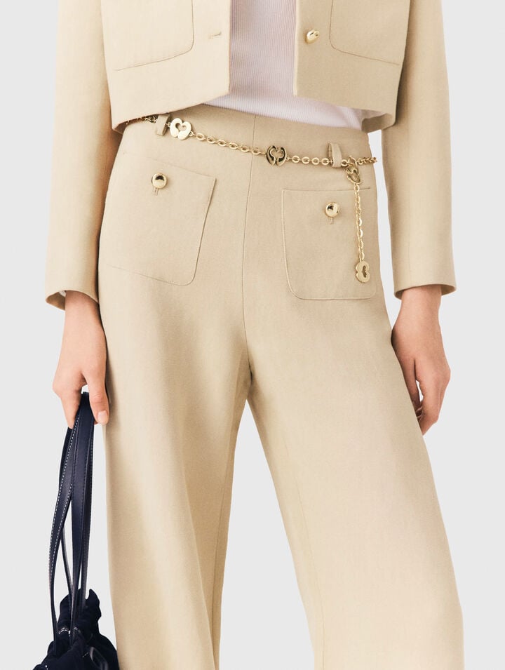 Linen blend suit trousers